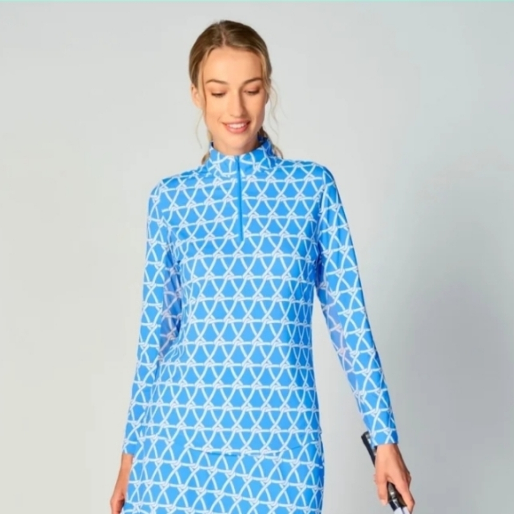 G Lifestyle Long Sleeve Zip Mock Neck - Nautical BT Peri